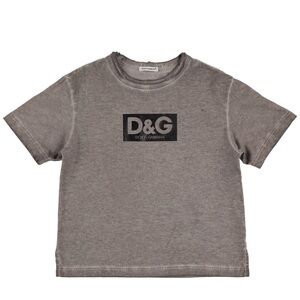Dolce & Gabbana Kids Charcoal Tee Jersey Cotton Grey Logo Print T-Shirt